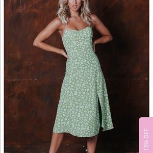 Floral Green Midi Dress